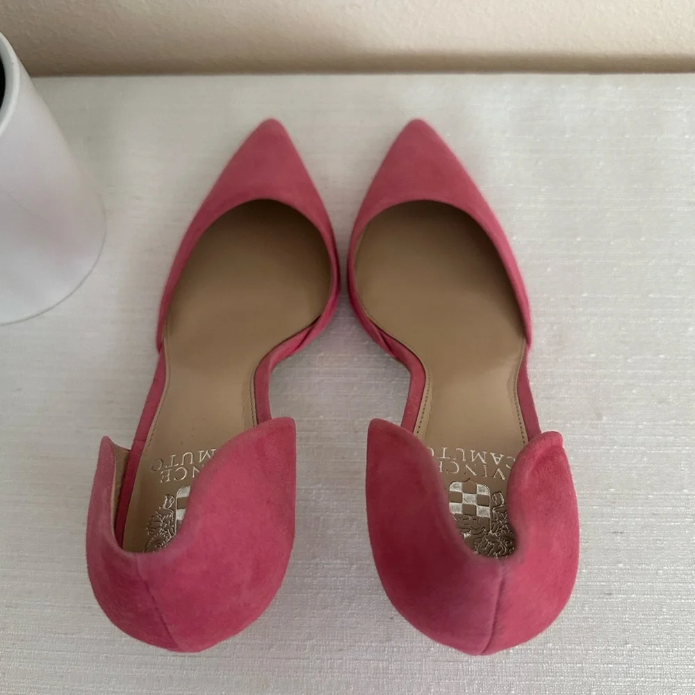 Vince Camuto Renny Geranium Pink Suede Pointed Toe D’orsay Pumps Women’s 10M - Picture 7 of 13